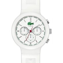 Lacoste 'Boreno' Chronograph Silicone Strap Watch White