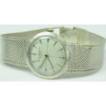 Ladies Baume & Merceir Geneve 14k White Gold Mesh Band Wrist Watch