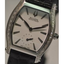Ladies Bulova Accutron Saleya 63r004 Swiss Made Genuine Diamond Watch