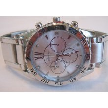 Ladies Geneva Chronograph Stainless Watch + Michael Kors Perfume Sample
