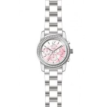 Ladies Invicta 11769 Angel Stainless Steel Pink Dial Swiss Quartz Watch
