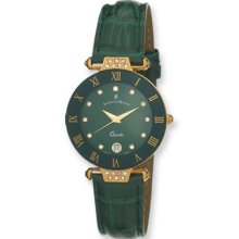 Ladies Jacques Du Manoir Green Strap Crystal Accent Watch Xwa3978