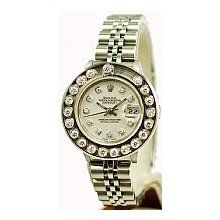 Ladies Rolex Datejust Stainless Steel White MOP Diamond Dial Preowned
