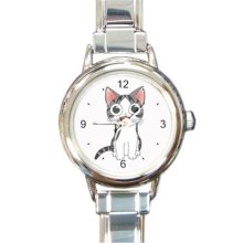 Ladies Round Italian Charm Bracelet Watch Chii Chi Chi's My House Cat 34865103