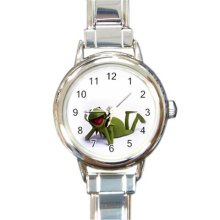 Ladies Round Italian Charm Bracelet Watch Kermit The Frog Gift model 30319683