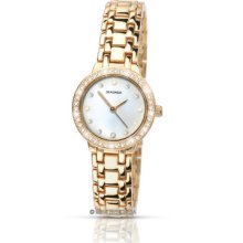 Ladies Sekonda Watch Gold Plated Mother Of Pearl Crystal Wrist Watch 4690