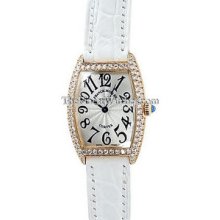 Ladies Small Franck Muller Curvex Yellow Gold Diamond 1752QZD Watch