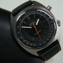 Large Vintage Omega Seamaster Chronostop Black Dial Manual Wind Man's