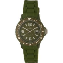 Laurens Unisex GW41J909Y Rotating Bezel Green Rubber Watch ...