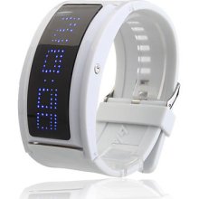 Led Binary Watch Fashion White Bracelet Matrix Style Women Mens Sport Black