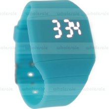Led Light Up Digital Touch Screen Blue Watch Date Sport Wrist Watch Kids