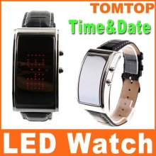 LED Sport Digital Wrist Watch Clock with Scroll Advertising Lady Men Black Strap