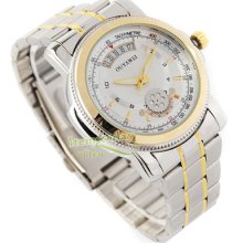 Light Charm Men's Watch Automatic Selfwind Date Wheel Dial Stainless/s Band Hq