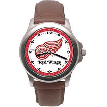 LogoArt Detroit Red Wings Men's Leather Rookie Watch
