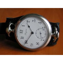 Longines Rare Antique Wristwatch 1901 Original Swiss Clock Porcelain Dial