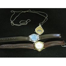 Lot Of Three Watches Timex Carriage, Bouche, And Brodex For Repair Or Parts