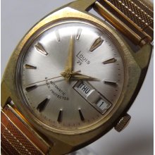 Louis Men's Swiss Made 25Jwl Automatic Gold Interesting Case Watch w/ Bracelet