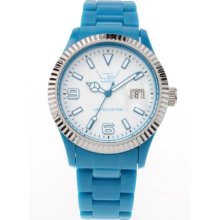 Ltd Watch Unisex Limited Edition Plastic Ex Range Watch Ltd 071002 With Blue Bracelet & White Dial And A Stainless Steel Bezel