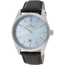 Lucien Piccard Men's Eiger Light Blue Dial Black Genuine Leather