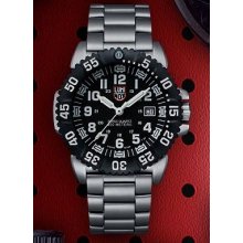 Luminox, Navy SEALS, Time/Date, Black with White Print/Hands, A.3152