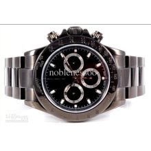 Luxury Mens Black Dlc Pvd Daytona Black Dial Automatic Watch Sport W