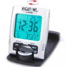 Marathon Genuine Travel Alarm Clock Date+Temp CL030023 Night Owl