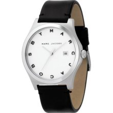Marc By Marc Jacobs Men's Henry White Dial Black Leather Watch Mbm5010