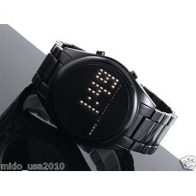 Marc By Marc Jacobs Chuck Black Dura Aluminum Digital Led Watch Mbm3531