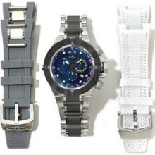 Men Invicta Subaqua Diver Chronograph Staniless Steel Multi-strap Watch 11345
