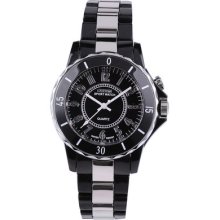 Men Lady White Black Dial Waterproof Analog Quartz Sport Led Back Light Watch