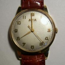 Men`s Avia 15 Jewels Vintage Wrist Watch Mechanical Swiss Made â€“ Diameter Case