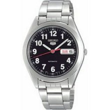 Men`s Seiko 5 Automatic Series Stainless Steel Watch W/ Black Face