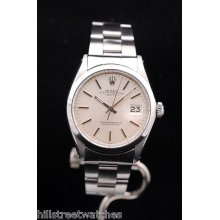 Mens 34mm Vintage Rolex Oyster Perpetual Date Stainless Steel 1500 Circa 1970