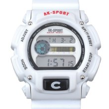 Mens Ak-sport Day Date Alarm White Led Back Light Sport Wrist Watch Aks012