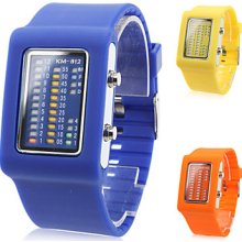 Men's and Women's Multifunction Digital Silicone LED Wrist Watch with Watch Case(Assorted Colors)