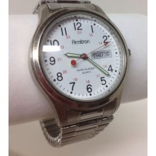 Mens Armitron Casual Calendar Analog Quartz Stainless Steel Wrist Watch