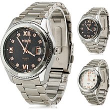 Men's Calendar Style Alloy Analog Quartz Wrist Watch (Assorted Colors)