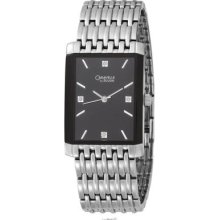 Men's Caravelle By Bulova Diamond On Black Dial Wristwatch Bracelet 43d007