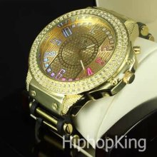 Men's Designer Elegant Face Exclusive Custom Watch Hip Hop Jay-z Look Steel Back