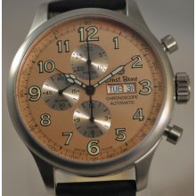 Mens Ernst Benz Chronoscope Automatic Valjoux 7750 47mm Copper Dial Swiss Watch