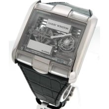 Men's Harry Winston Tourbillon Glissiere Platinum & 18k White Gold Watch
