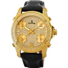 Men's Jet Setter Watch in Black with Gold Dial ...