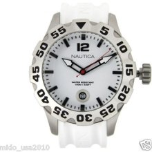 Men's Nautica Bdf 100 Date White Resin Strap 100m Watch N14608g