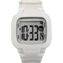 Mens Neff Steve Large Face Solid White Adjustable Digital Wrist Watch