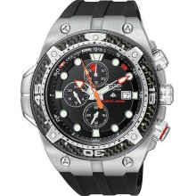 Men's Promaster Dive Carbon Fiber Bezel Eco-Drive Chronograph Black Rubber Strap