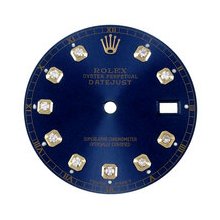 Mens Rolex Datejust Aftermarket Diamond Dial, Blue, White Gold