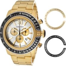 Men's Sobe-Tech Chronograph White Dial Gold Tone Ion Plated Stain ...