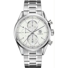 Men's Stainless Steel Carrera Automatic Chronograph Silver Tone Dial A