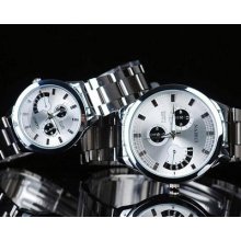 Men's/women's Fashion Stainless Steel Quartz Analog Wrist Watch 2 Colors