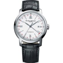 Men's (XL) Classima Automatic White Dial Black Alligator Leather ...